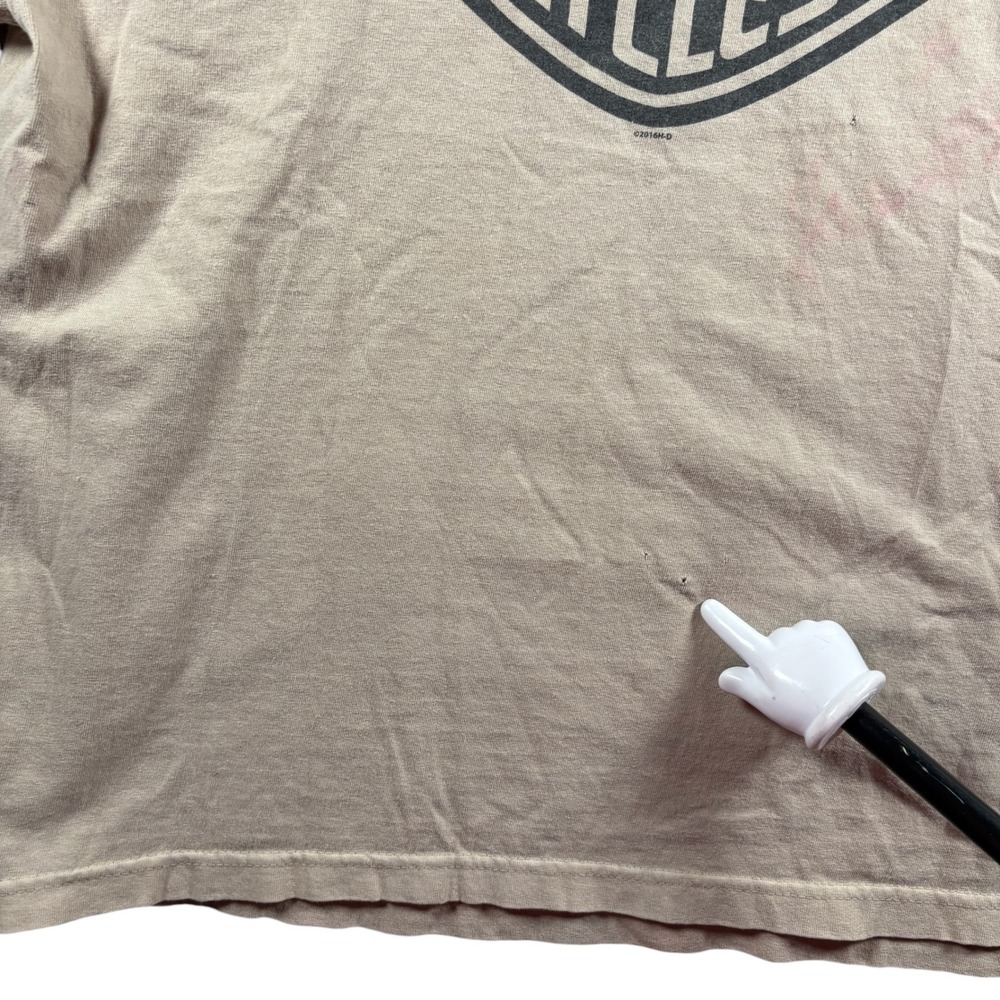 Harley Davidson Long Sleeve T-Shirt Mens Tan Laconia NH Graphic Logo 2016 L - Picture 7 of 10
